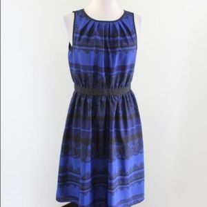 LOFT Sleeveless Blue with lace pattern dress
